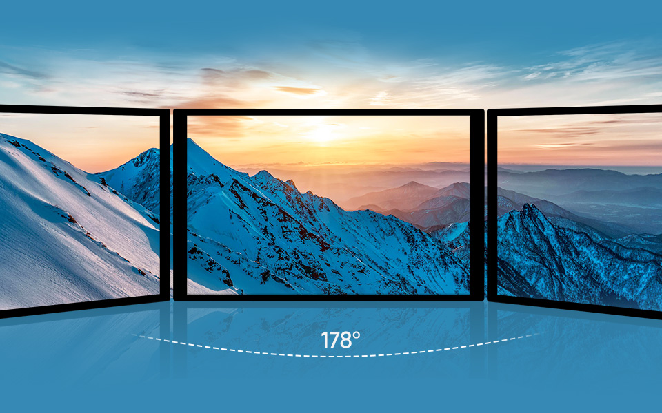 10.1 英寸 DSI 显示屏/触控屏，从三个角度观察 IPS 显示面板，178 可视角度