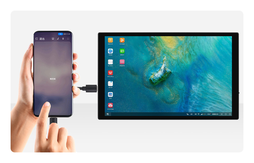 10.1 英寸高色域触摸显示器支持手机连线投屏