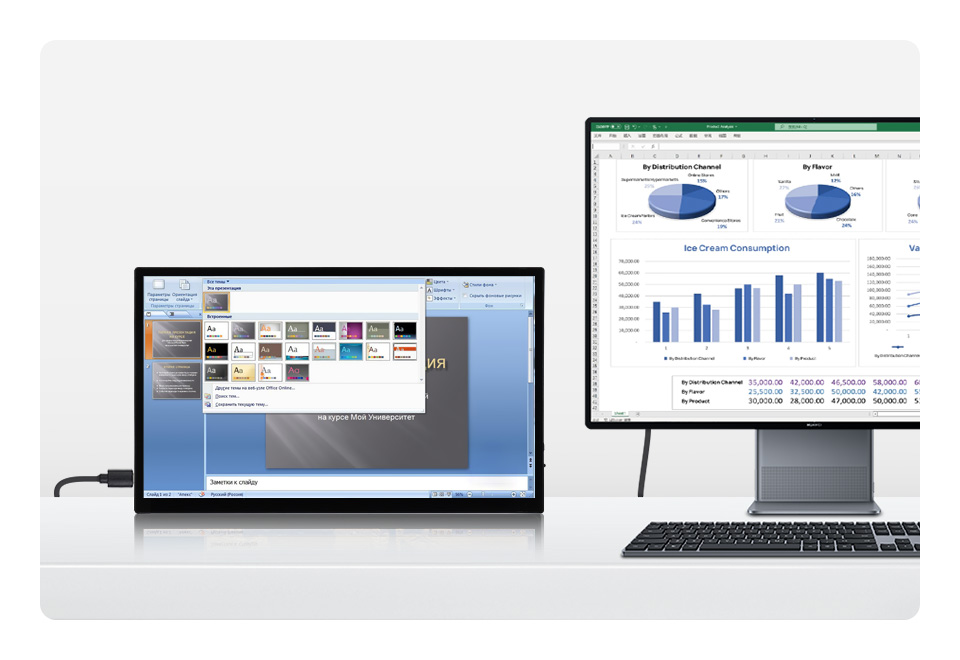 13.3 英寸 FHD AMOLED 触控屏电脑分屏 协同处理