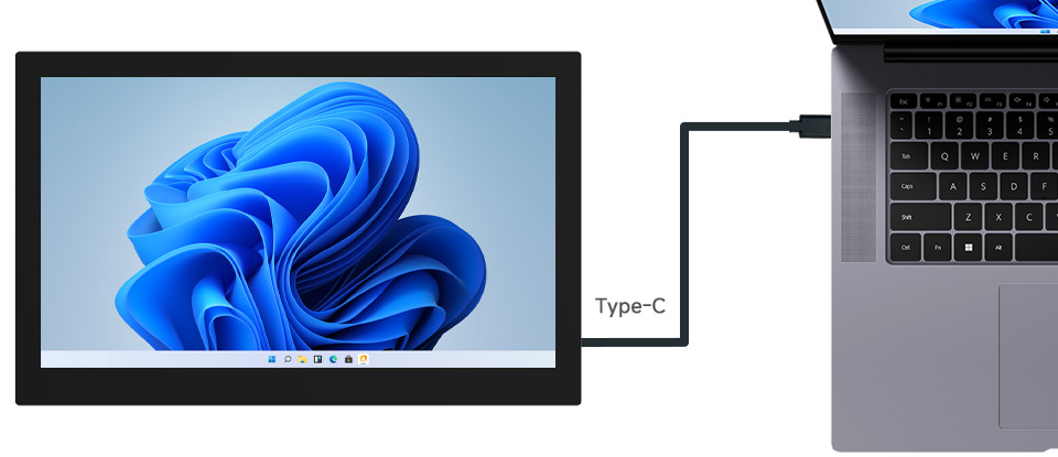13.3 英寸高色域触摸显示器接入树各种 PC