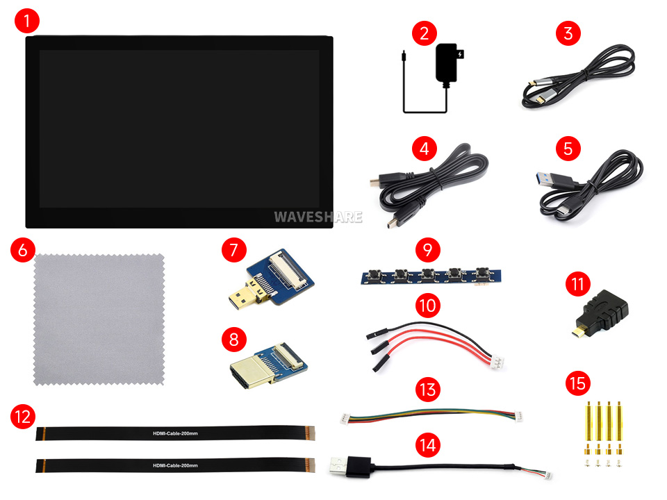 13.3 英寸 HDMI触控屏配置清单