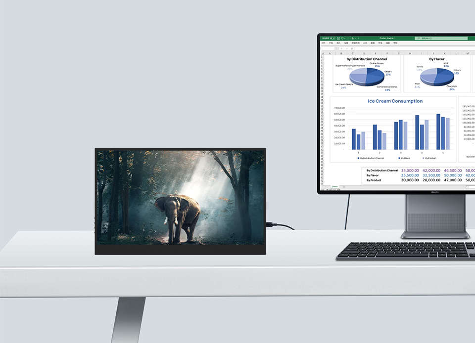 8 英寸高色域触摸显示器支持 DDC/CI 亮度调节功能