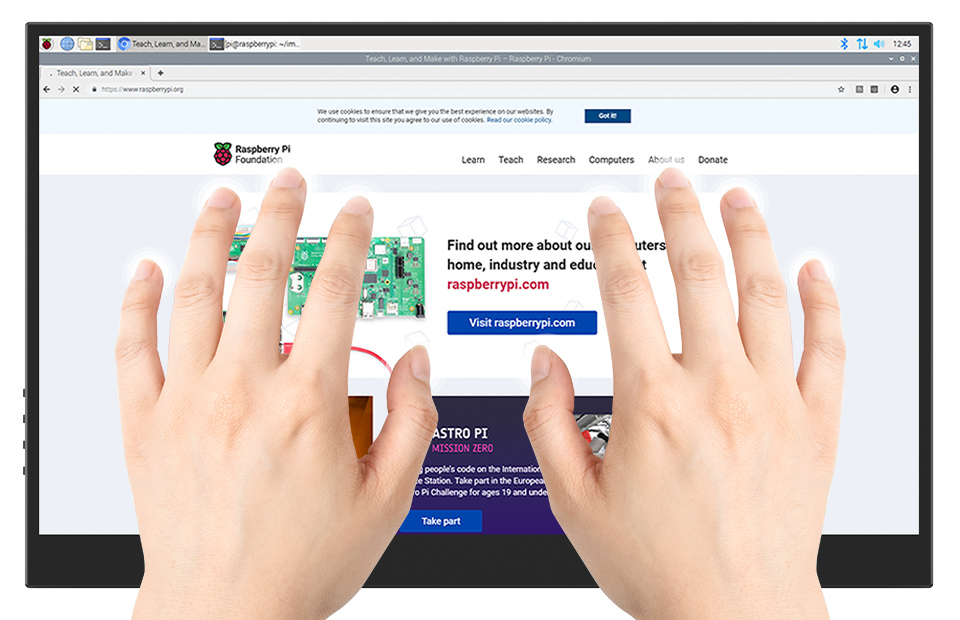 8 英寸高色域触摸显示器电容式 10 点触摸