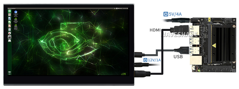 15.6 英寸 QLED 触控屏接入 Jetson Nano