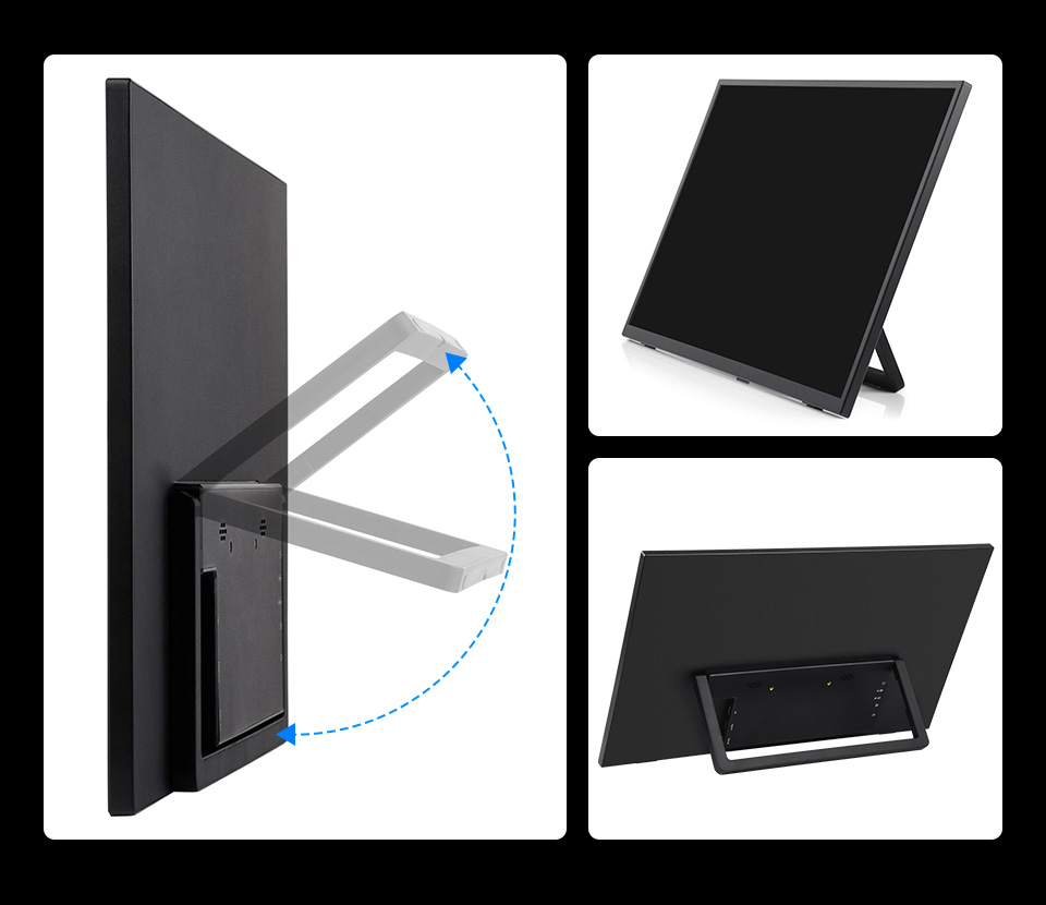 18.5 英寸 4K 便携式显示器 140° 可折叠金属支架 坚固耐用