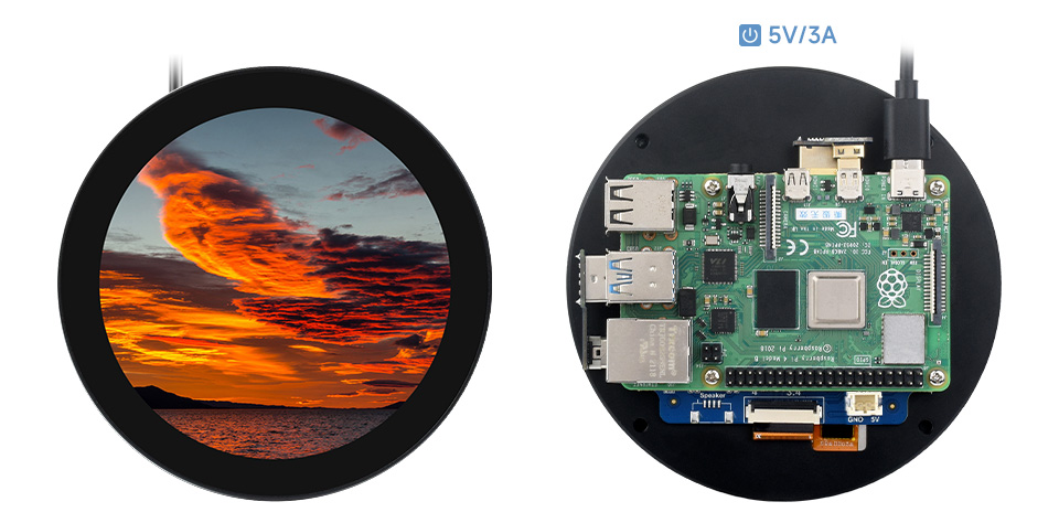 5 英寸圆形触控屏接入树莓派 CM4