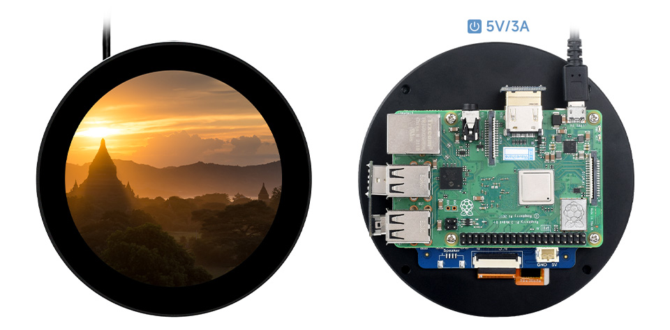 5 英寸圆形触控屏接入树莓派 CM4