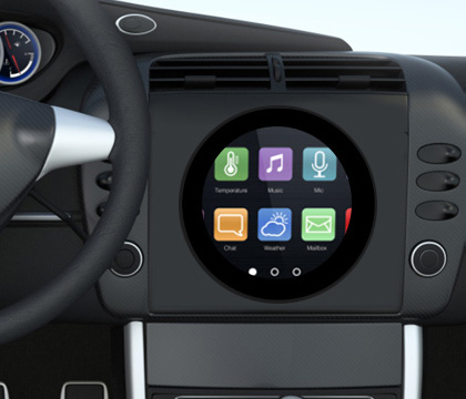 5 英寸圆形触控屏车载设备