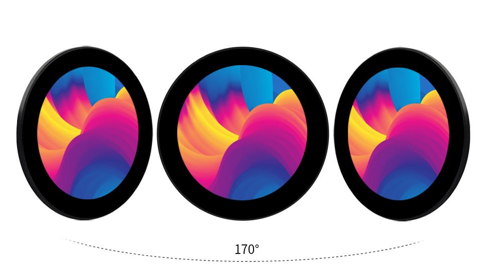 3.4 英寸圆形触控屏可视角度
