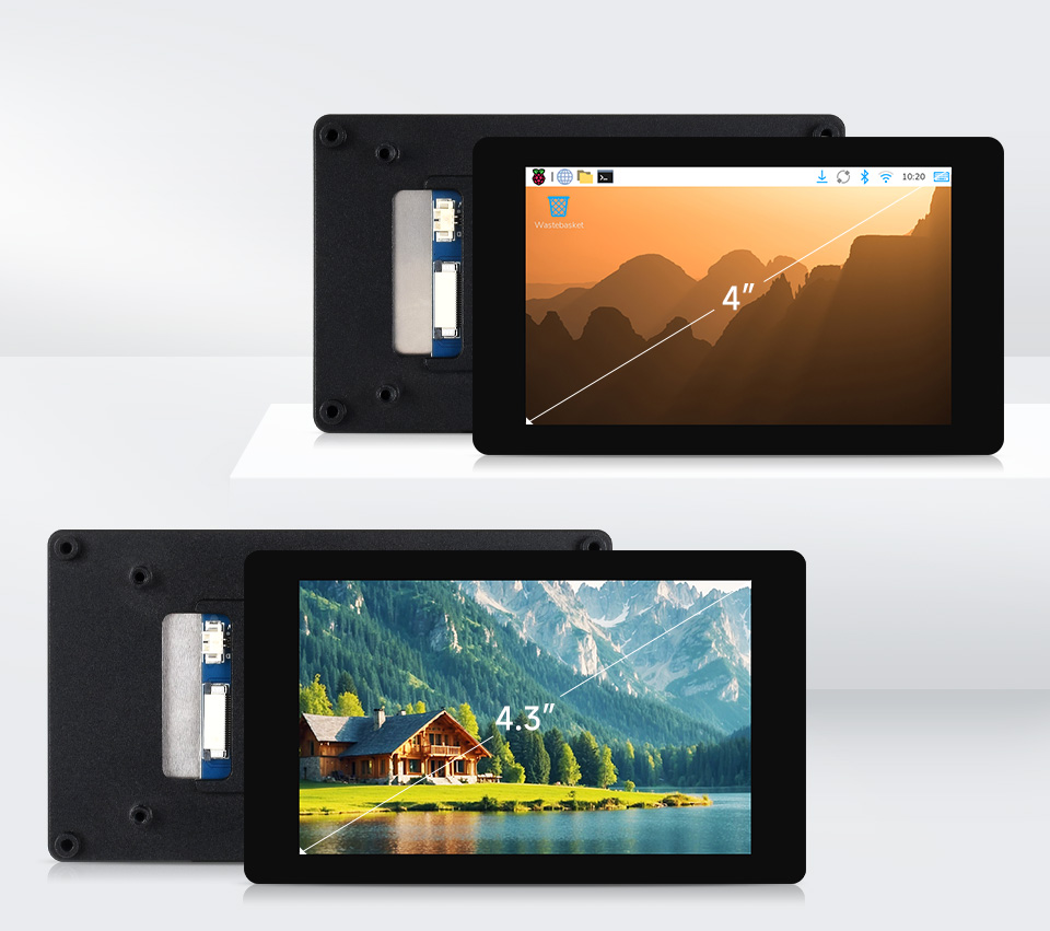 4/4.3 英寸 DSI 触控屏 正反展示图