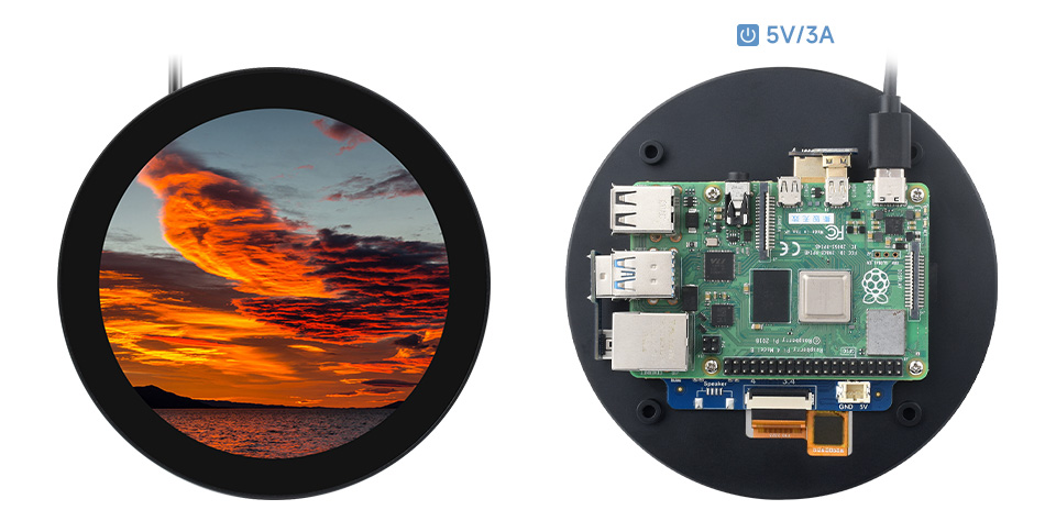 5 英寸圆形触控屏接入树莓派 CM4