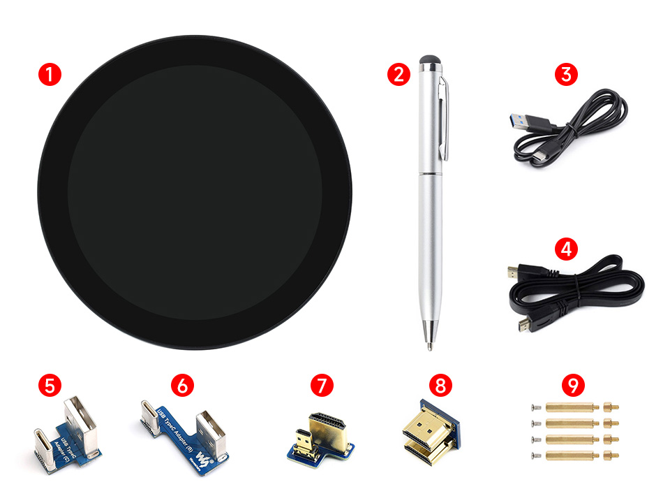 5 英寸圆形触控屏配置清单