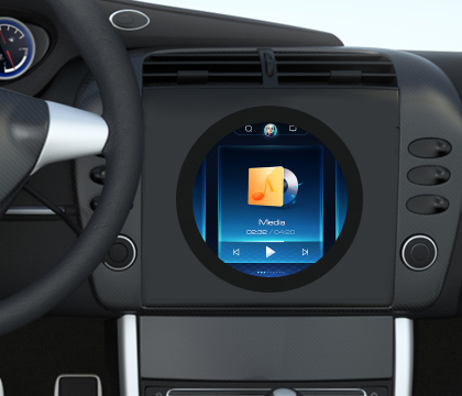 4 英寸圆形触控屏车载设备