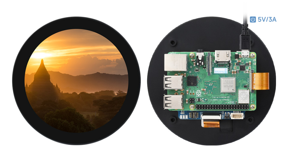 4 英寸圆形触控屏接入树莓派 CM4