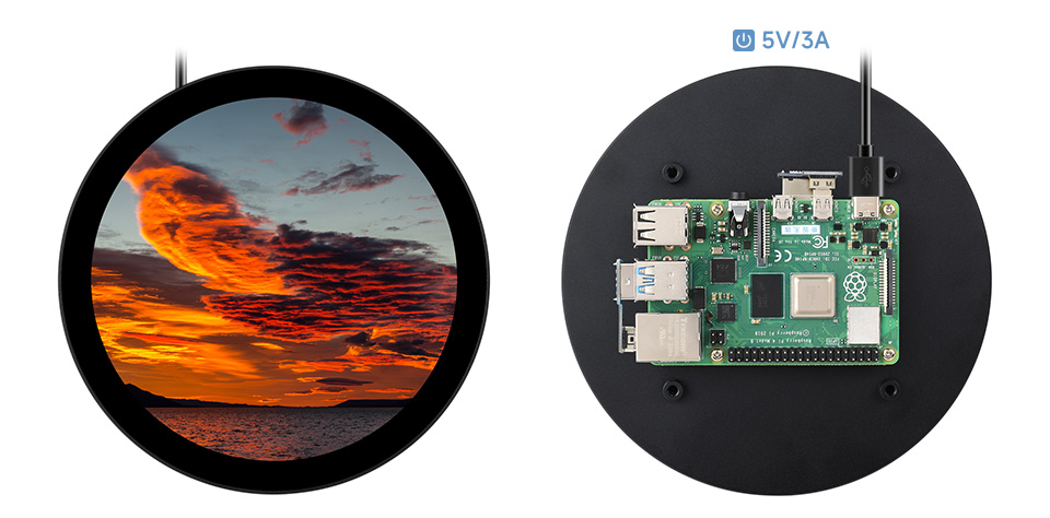 5 英寸圆形触控屏接入树莓派 4B