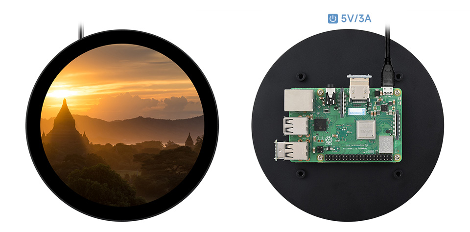 5 英寸圆形触控屏接入树莓派 CM4