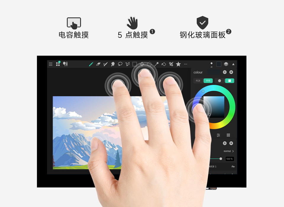 5 英寸电容触控屏宽视角 IPS 显示面板