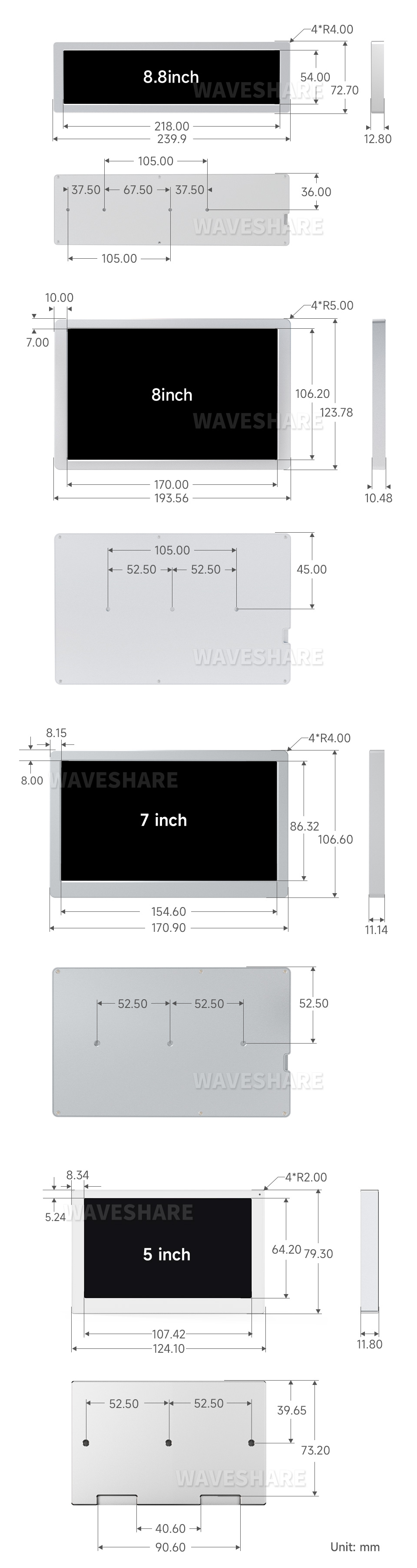 USB 机箱副屏产品尺寸