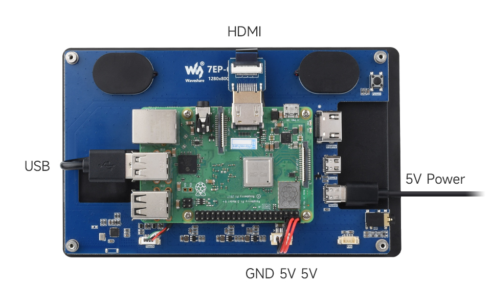 7 英寸 QLED 触控屏接入树莓派 3B+