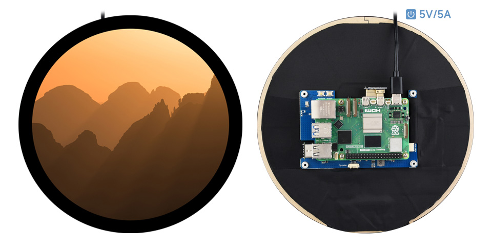 7 英寸圆形触控屏接入树莓派 5