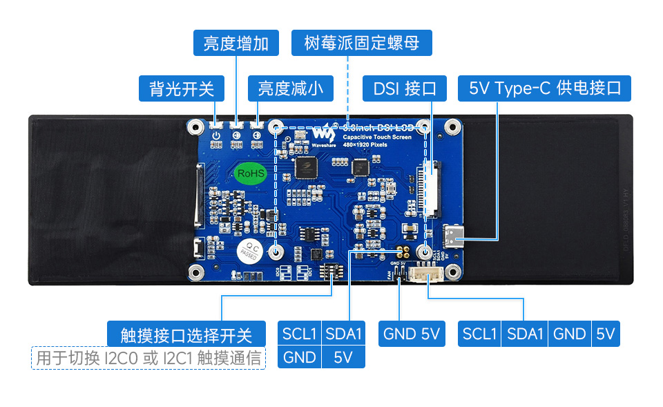 8.8 英寸触控屏接口简介