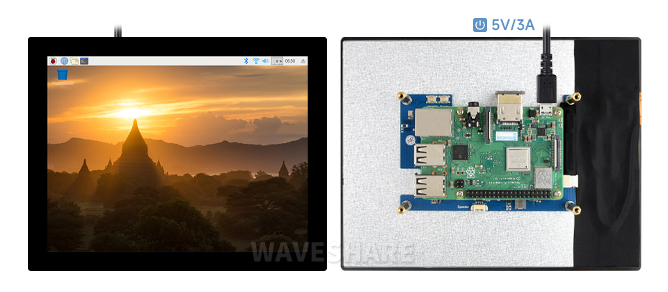 8 英寸触控屏接入树莓派 3B+