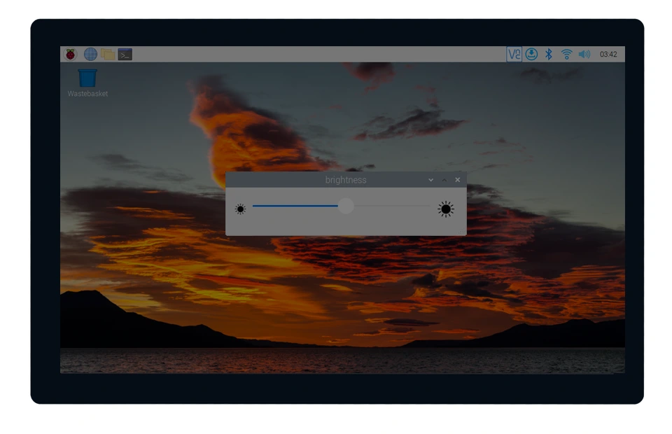 9 英寸 QLED 触控屏支持 DDC/CI 亮度调节功能