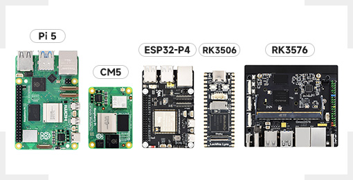 设备及系统支持，支持Raspberry Pi、RK3576、RK3506、ESP32-P4等主控板