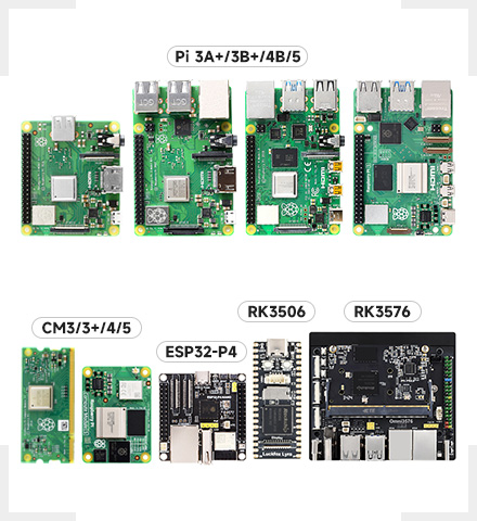 设备及系统支持，支持Raspberry Pi、RK3576、RK3506、ESP32-P4等主控板