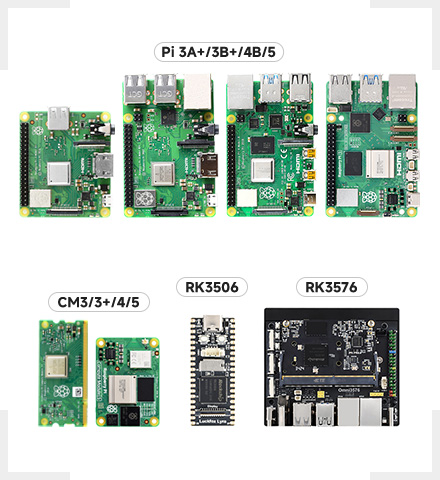 设备及系统支持，支持Raspberry Pi、RK3576、RK3506、ESP32-P4等主控板
