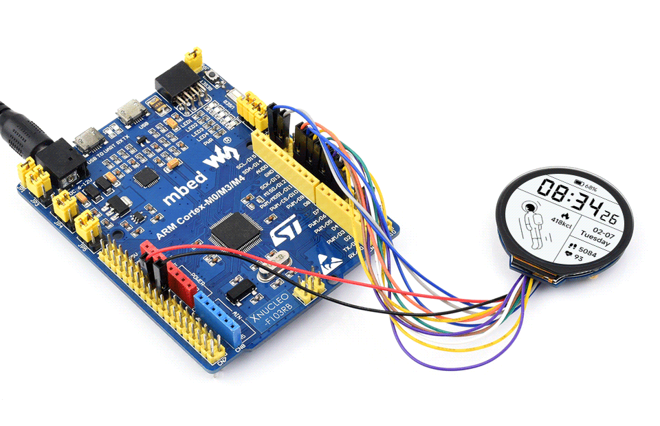 1.28 英寸 LCD 带触摸扩展板使用示例