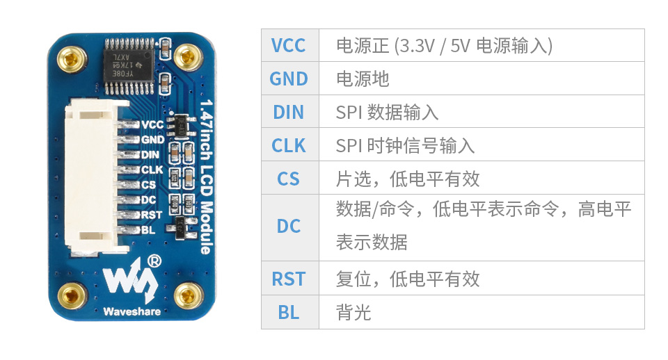 SPI 控制接口LCD扩展板