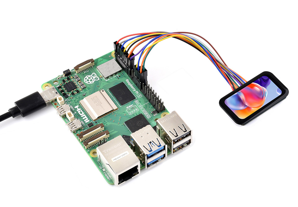 1.47 英寸触摸  LCD 扩展板接入树莓派主板