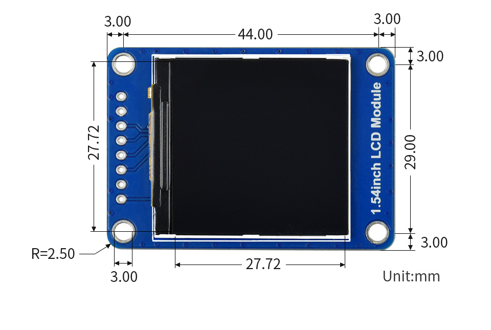 1.54英寸电子墨水屏尺寸
