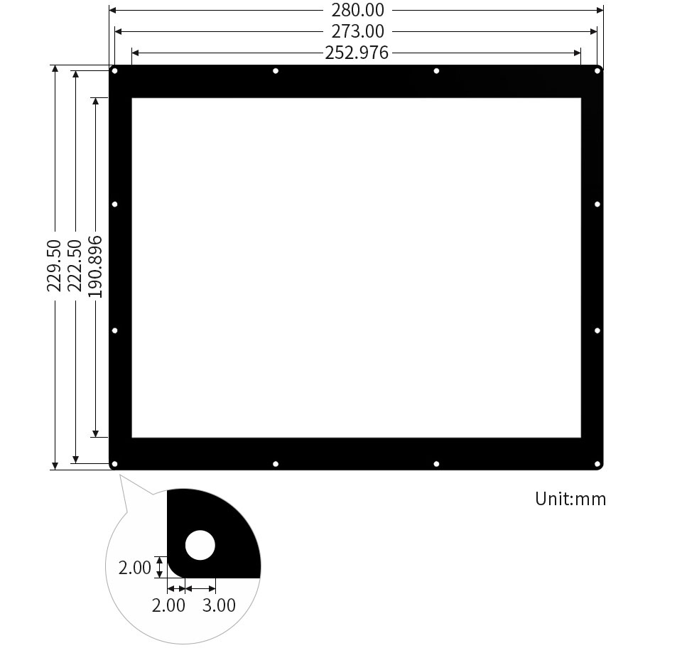 12.48英寸电子墨水屏模块尺寸