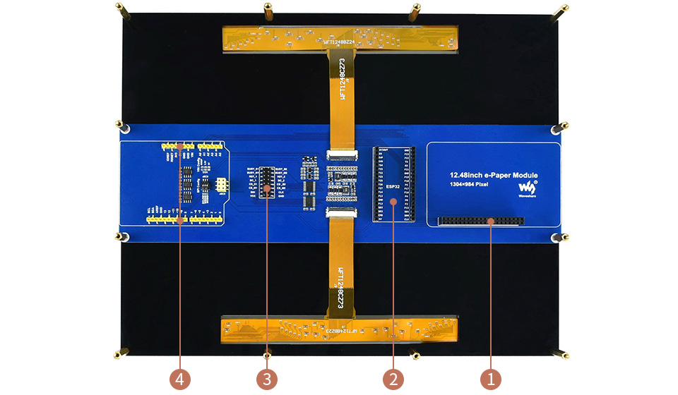 12.48英寸电子墨水屏模块板载多种控制接口