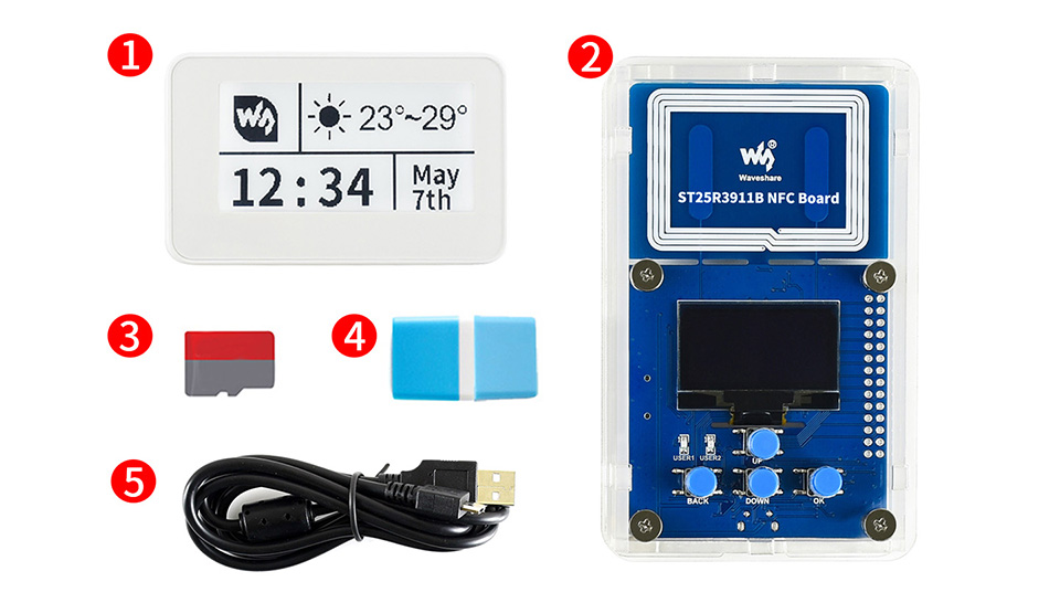 2.13inch NFC e-Paper Eval Kit 配置清单