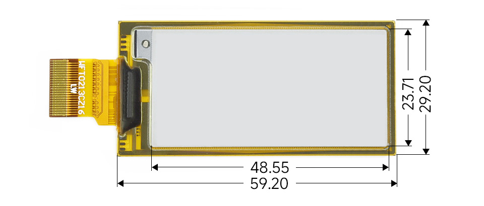 2.13 英寸柔性墨水屏模块尺寸