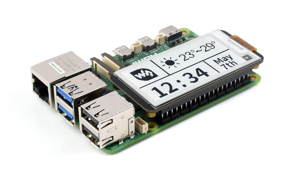 电子墨水屏接入树莓派效果