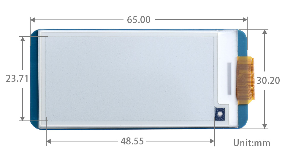 2.13 英寸电子墨水屏尺寸