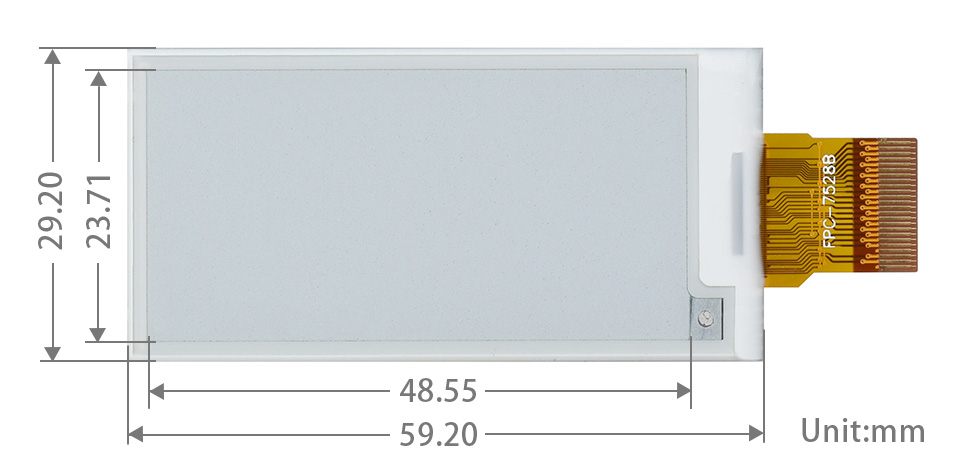2.13英寸电子墨水屏尺寸