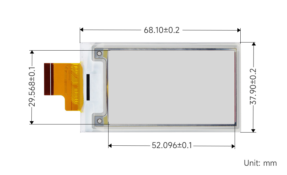 2.36 英寸电子墨水屏尺寸