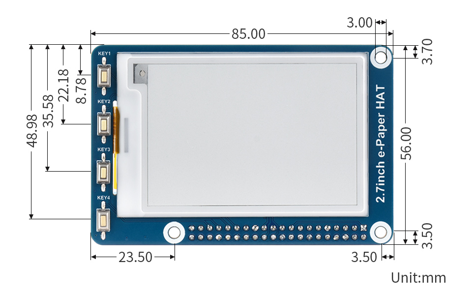 2.7英寸电子墨水屏尺寸