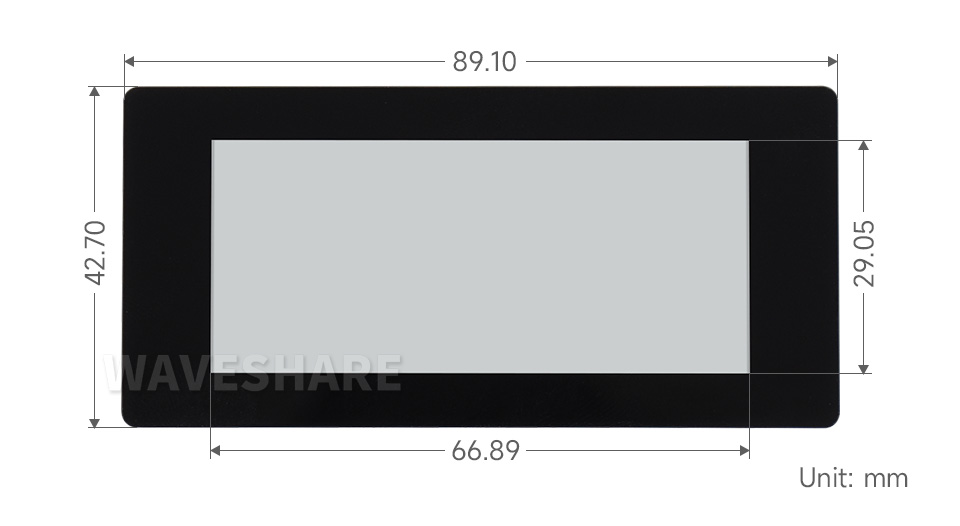2.9 英寸触控墨水屏模块尺寸