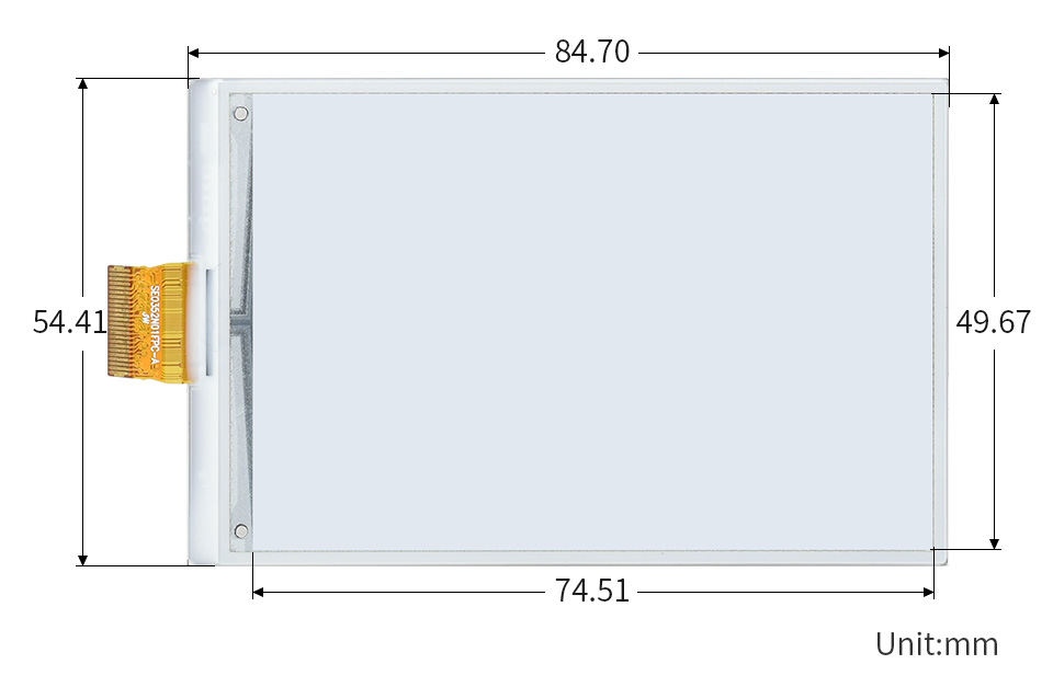 1.64 英寸电子墨水屏尺寸
