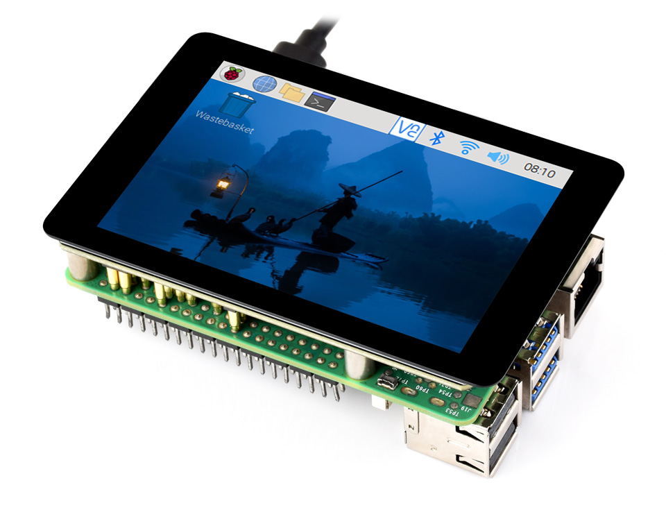 3.5 英寸触摸 LCD 扩展板载背面，介绍板载电平转换芯片