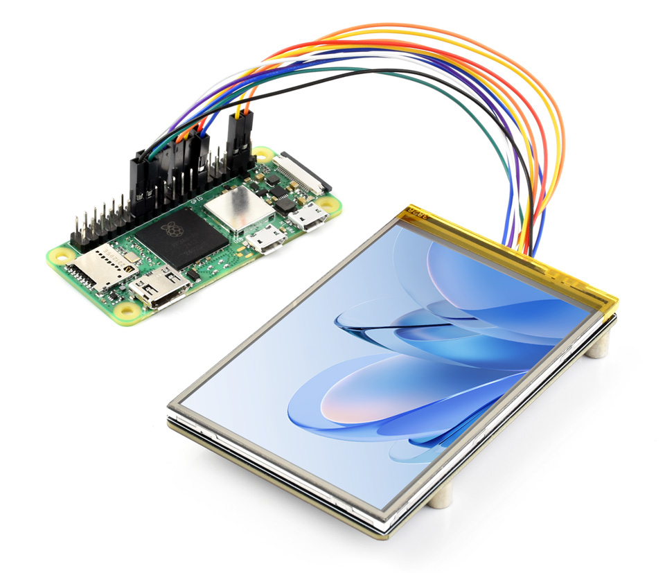 3.5 英寸触摸  LCD 扩展板接入树莓派主板<