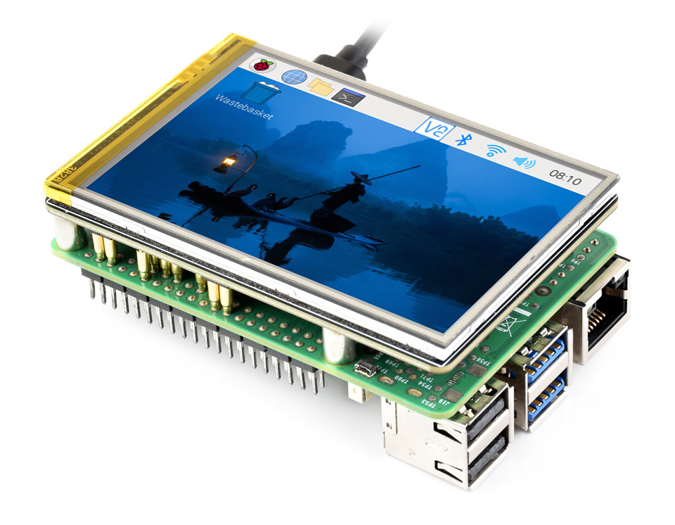 3.5 英寸触摸 LCD 扩展板载背面，介绍板载电平转换芯片