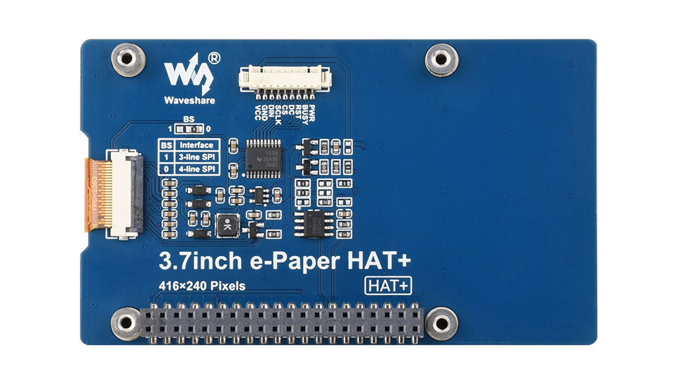 3.7 英寸红黄黑白四色电子墨水屏带模块版本背面