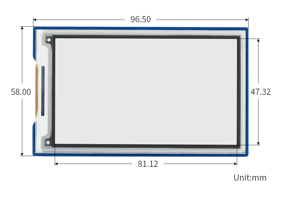 2.9英寸电子墨水屏尺寸